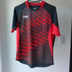 TSP チェック柄 卓球ウェア レッド/ブラック　Mサイズ