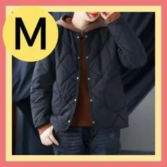 【M】防寒 キルティングコート ジャケット 中綿コートショート丈 カーディガン