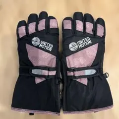 UNITED MOTION スキーグローブ キッズ120-130cm 黒ピンク