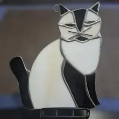壁掛け ステンドグラス 猫のオーナメント
