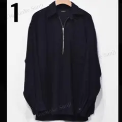 試着のみ 25ss COMOLI コットンカシミヤパイル半袖シャツ ブラック 3