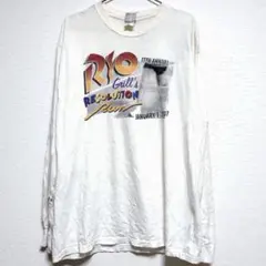 ヘインズ 長袖Tシャツ 両面プリント ゆったり 白 綿 シンプル おしゃれのサムネイル