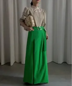 【美品】Ameri UNUSUAL BUCKLE PLEATS SKIRT