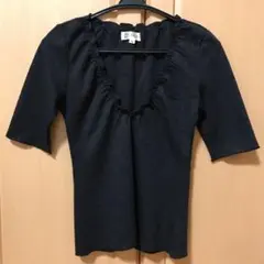 ミッシェルクラン  半袖カットソー  Ｖネック  ラメ入り