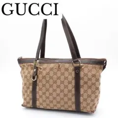 【良品】GUCCI グッチ GGキャンバス トートバッグ 肩がけ A4収納可