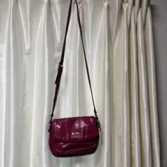 COACH バーガンディ レザー ショルダーバッグ