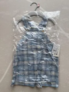 新品 Nooncoco チェック柄 オーバーオール 90