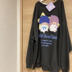 新品　キキララ　リトルツインスターズ　トレーナー　スウェット　黒　ダークグレー