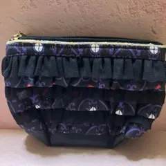 【美品】ANNA SUIフリルデザイン ポーチ 黒と紫　劣化あり特価！