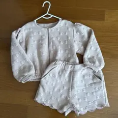 リボン模様ジャケット&ショートパンツセット