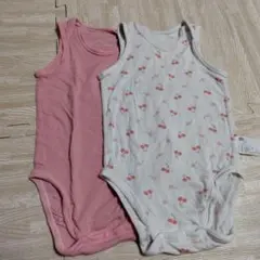 UNIQLO ベビー 肌着 ロンパース 80cm 2枚セット ノースリーブ
