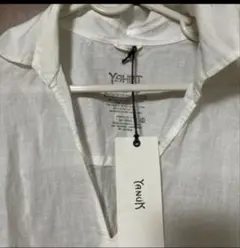 YANUK ホワイトリネンスキッパーシャツ　日本製　五分袖、七分袖シャツ　値下げ