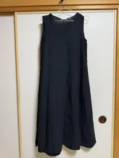 【美品】UNIQLO ブラック ノースリーブ ロングワンピース S
