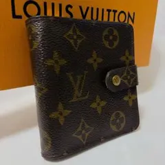 ルイヴィトン 折財布 モノグラム コンパクトジップ 茶 ブラウン
