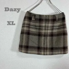 デイジー/ミニスカート/台形/XL/グレー/チェック柄/大きいサイズ