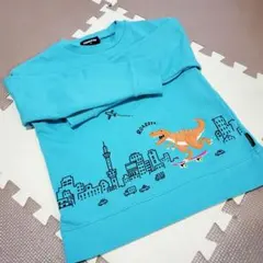 【美品】クレードスコープ 街と恐竜 トレーナー ターコイズブルー 120cm