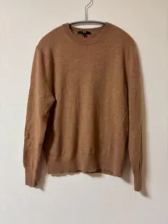 【美品】UNIQLO カシミヤ100% クルーネック セーター　ブラウン　M
