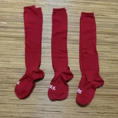 ZETT ロングタイプ ソックス 3足組 レッド 24〜27cmのサムネイル
