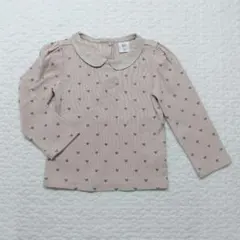 babyGAP　ハート襟パフスリーブロンT　ライトピンク　3years