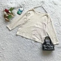 ローリーズファーム カットソー ボーダー長袖 F 綿100% 春先 カジュアル