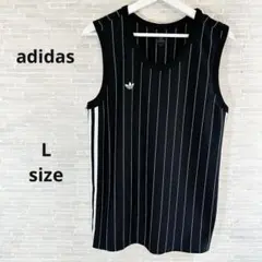 【adidas】復刻ロゴ ピンストライプ サイドスリーストライプ タンクトップのサムネイル
