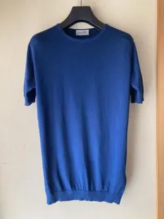 JOHN SMEDLEY コットン BELDEN 30G ニットT ネイビー S