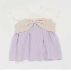 【接触冷感/リンク】リボンドッキングT(キッズサイズ　110