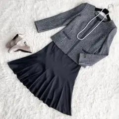 新品　UNTITLED INDIVI スーツ　ノーカラー ツイードジャケット