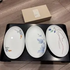 有田焼　季節の花 楕円盛皿 3枚セット 陶磁器 有田焼 季節の花 楕円盛皿 3枚セット 陶磁器 - メルカリ