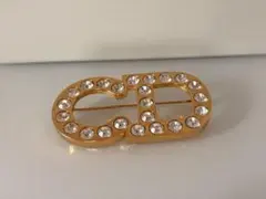 【DIOR】 CDロゴ ブローチ ヴィンテージ ゴールド クリスタル