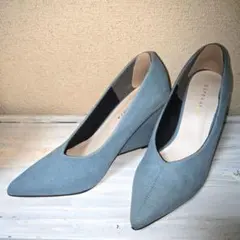 エスペランサ　スモーキーブルー　ウェッジヒールパンプスのサムネイル