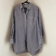 ユニクロ　美品ロングストライプシャツ　レディースL