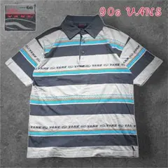 90s VANS バンズ ポロシャツ ボーダー マルチカラー ロゴ M y2kのサムネイル