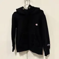 美品　Champion フード付きパーカー　ブラック　120