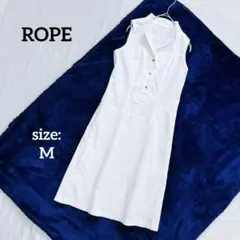 ロペ ROPE ノースリーブシャツワンピース ひざ丈 ボタン きれいめ 立襟