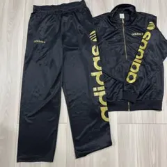 adidas ジャージ　上下セット　Mサイズ　黒金