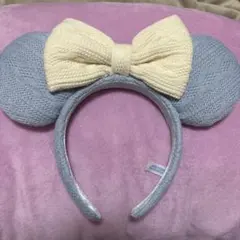 ディズニー カチューシャ ミニー 水色 ニット
