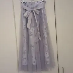 【アクシーズファム】薄紫 フラワープリント スカート