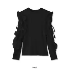 snidel スナイデル フリルスリーブニットプルオーバー