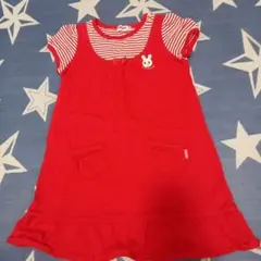 ミキハウス 赤 ワンピース 110cm