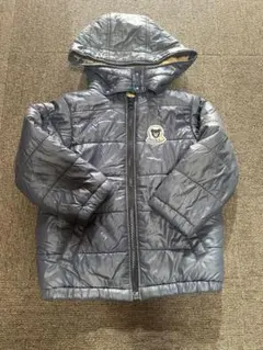 DOUBLE クマ刺繍 グレー中綿コート