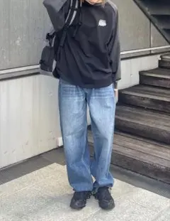 【新品タグ付き】X-girl ワイドテーパード デニム パンツ　エックスガール