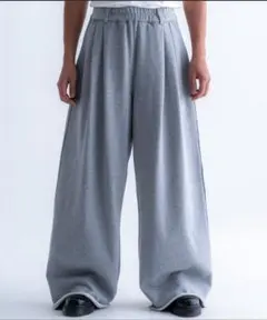 グレー スウェット ワイドパンツ