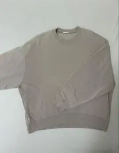ベージュ M クルーネックスウェット