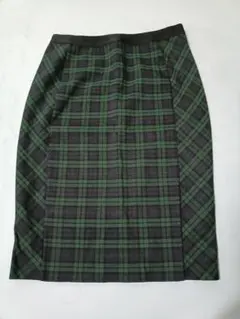 ★新品★匿名配送★ユニクロ チェック柄 タイトスカート グリーン系