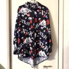 nier clothing☆ニーア☆総柄☆長袖シャツ☆黒☆ブラック