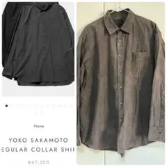 Yoko Sakamoto 25AW 墨染め レギュラーカラーシャツ Sのサムネイル