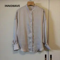 INNOWAVE バンドカラー 長袖シャツ 薄手 サテン メンズにものサムネイル