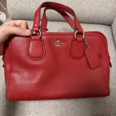 【12月限定】COACH レザーハンドバッグ レッド