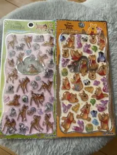 【正規品】ディズニー プチドロップステッカー バンビ くまのプーさん セット